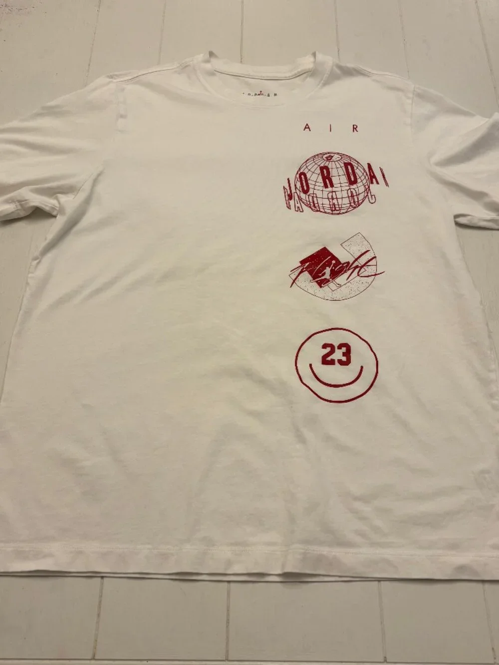 Jordan White Graphic T Shirt Large Jumpman Flight 23